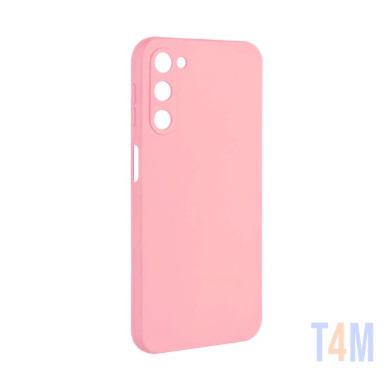 Capa de Silicone com Moldura de Câmera para Samsung Galaxy S23 Plus Rosa